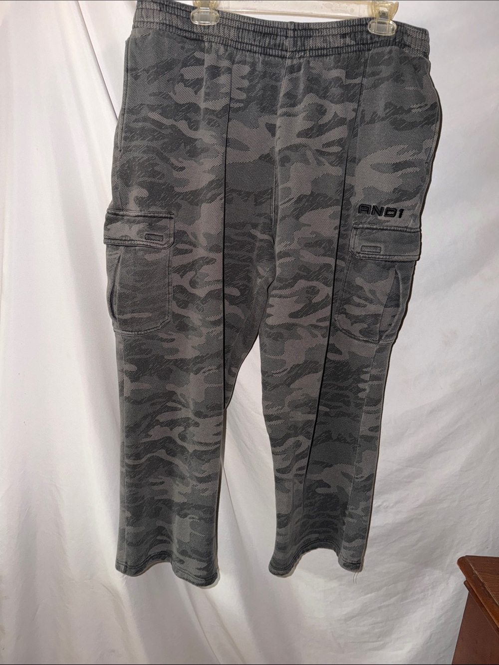 And1 Gray Camouflage Cargo Sweatpants